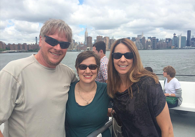 Some work friends and I in New York enjoying a ferry ride and the impressive architecture.